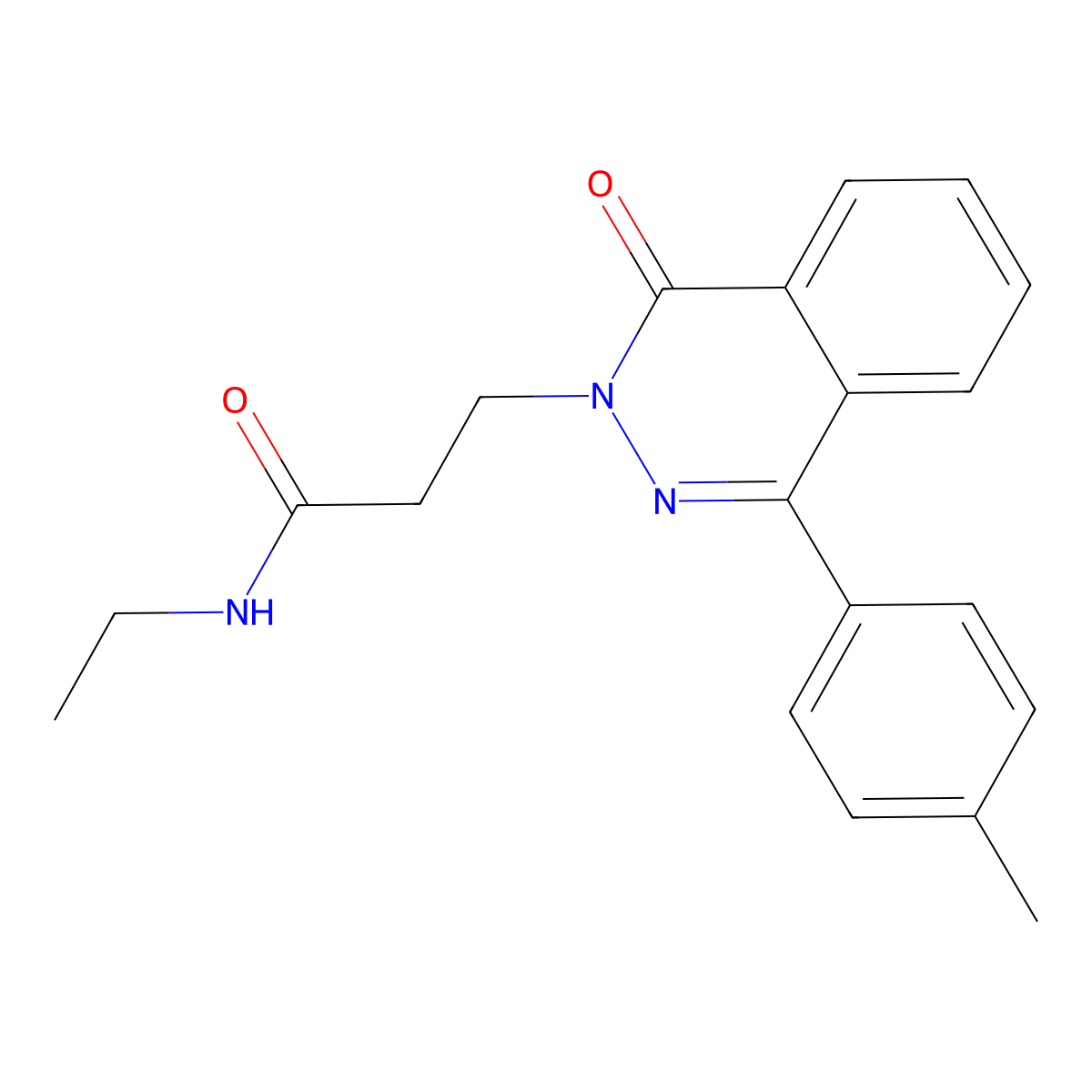 N-ethyl-3-[4-(4-methylphenyl)-1-oxophthalazin-2-yl]propanamide molecular structure, CAS 843618-14-4