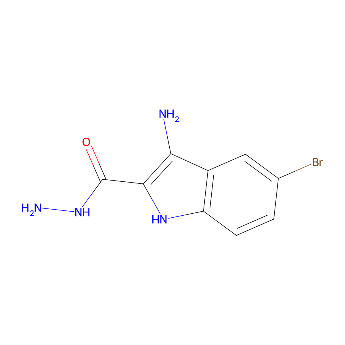 3-amino-5-bromo-1H-indole-2-carbohydrazide molecular structure, CAS 843619-80-7