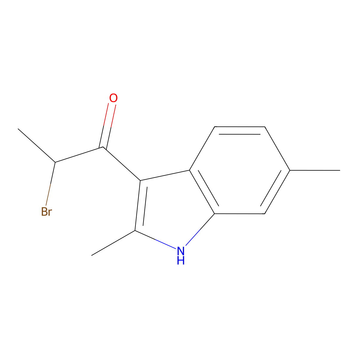 2-bromo-1-(2,6-dimethyl-1H-indol-3-yl)propan-1-one molecular structure, CAS 843620-91-7