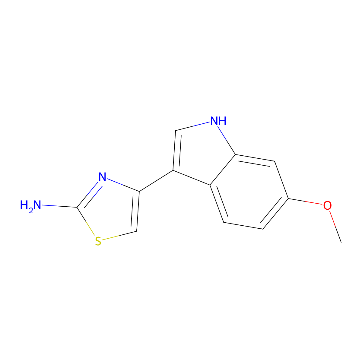 4-(6-methoxy-1H-indol-3-yl)-1,3-thiazol-2-amine molecular structure, CAS 843622-07-1