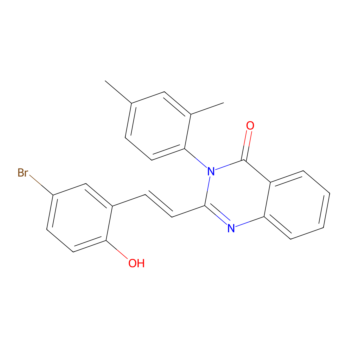 2-[2-(5-Bromo-2-hydroxyphenyl)ethenyl]-3-(2,4-dimethylphenyl)-4(3H)-quinazolinone molecular structure, CAS 843622-09-3