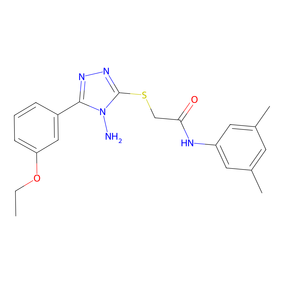 2-[4-amino-5-(3-ethoxyphenyl)(1,2,4-triazol-3-ylthio)]-N-(3,5-dimethylphenyl)a cetamide molecular structure, CAS 843622-16-2