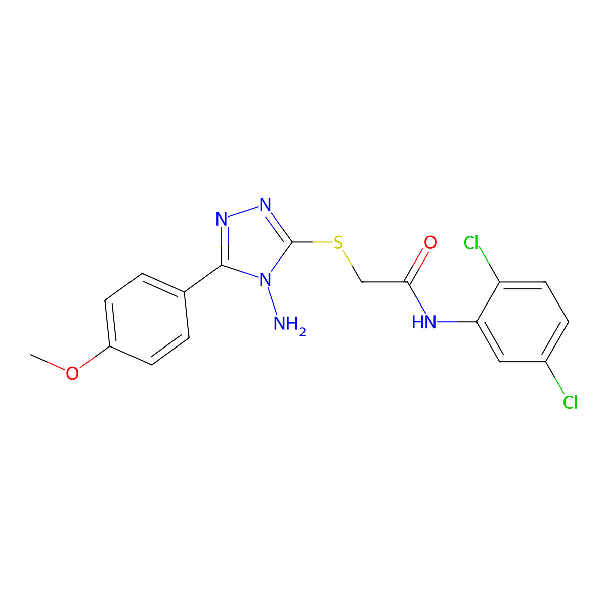 2-[4-amino-5-(4-methoxyphenyl)(1,2,4-triazol-3-ylthio)]-N-(2,5-dichlorophenyl) acetamide molecular structure, CAS 843622-21-9