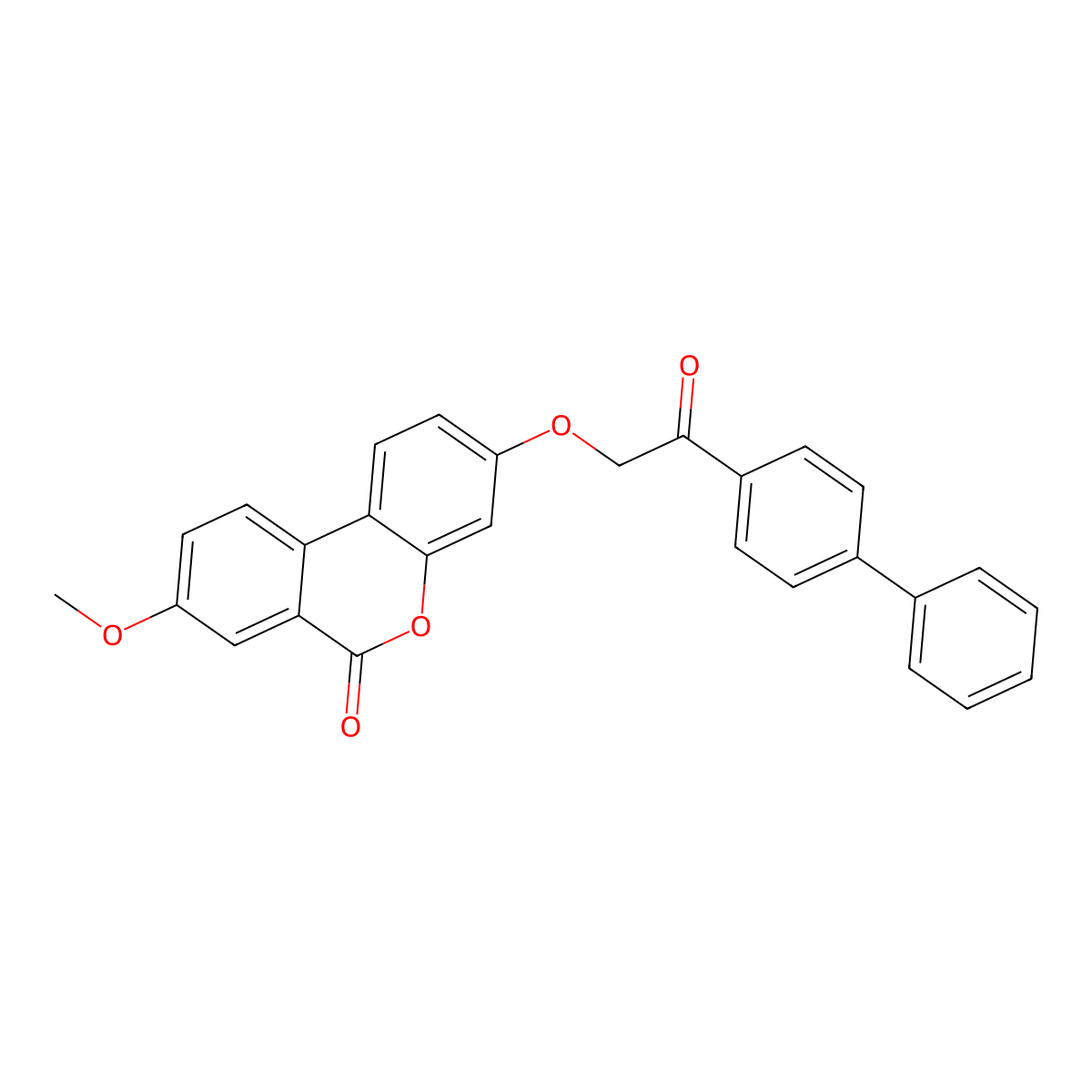 3-[2-(biphenyl-4-yl)-2-oxoethoxy]-8-methoxy-6H-benzo[c]chromen-6-one molecular structure, CAS 843623-46-1