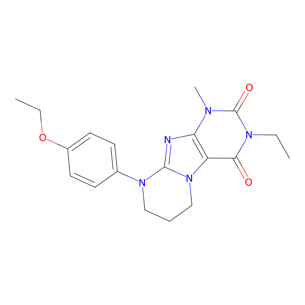 9-(4-ethoxyphenyl)-3-ethyl-1-methyl-6,7,8,9-tetrahydropyrimido[2,1-f]purine-2,4(1H,3H)-dione molecular structure, CAS 843624-47-5