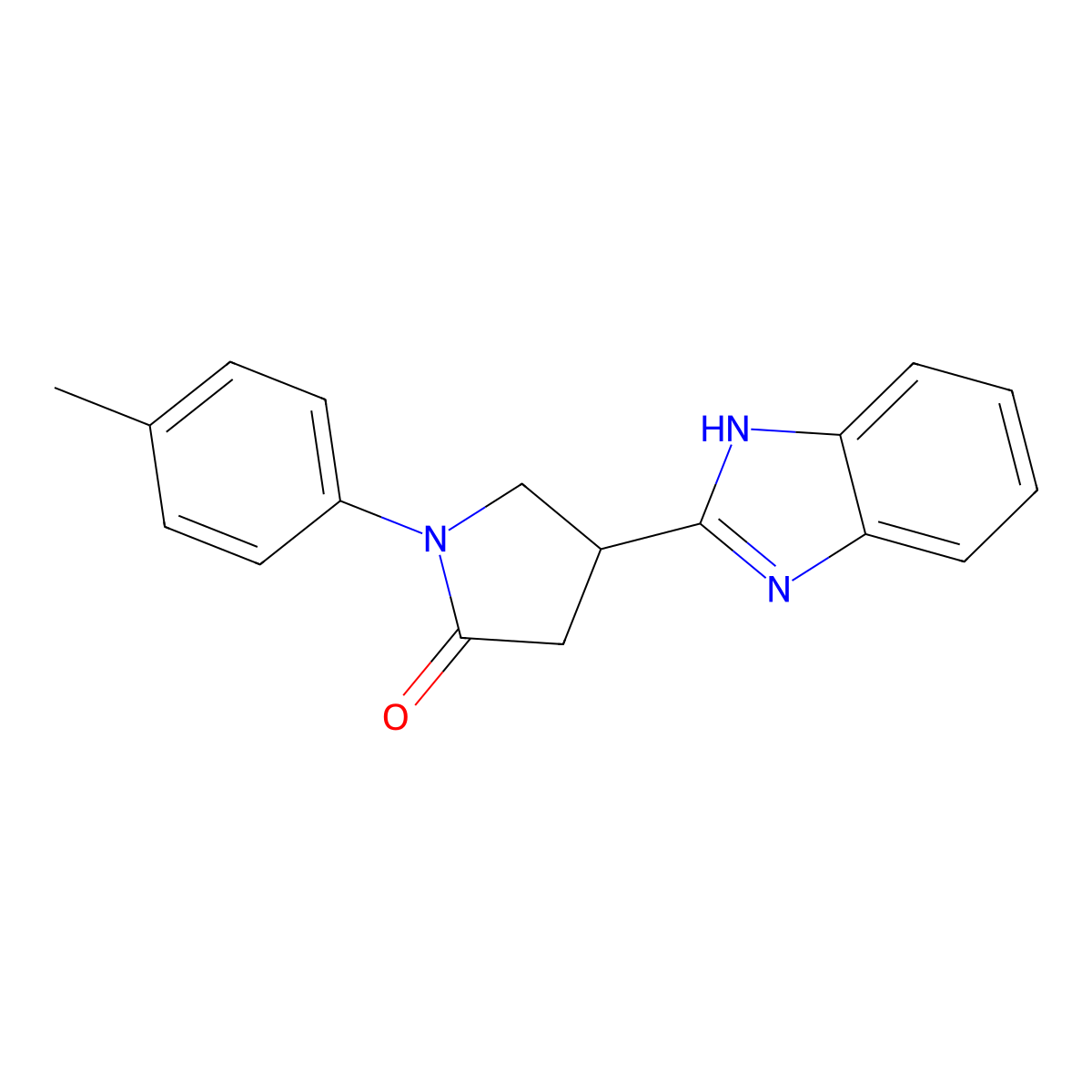 4-(1H-benzimidazol-2-yl)-1-(4-methylphenyl)pyrrolidin-2-one molecular structure, CAS 843624-76-0