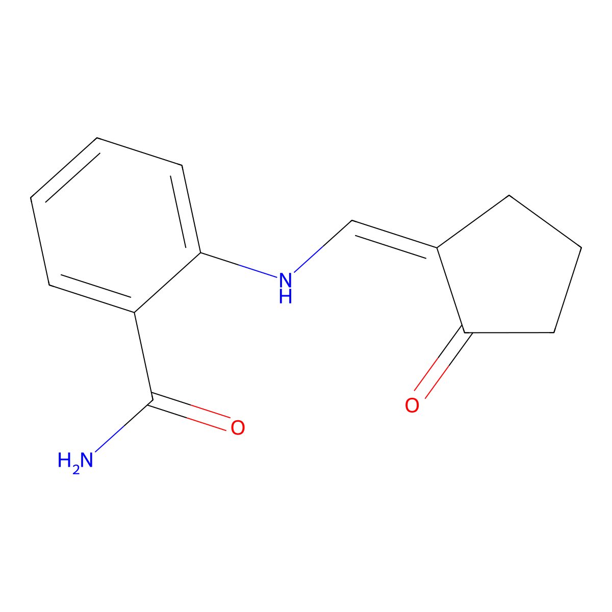 2-[[(2-Oxocyclopentylidene)methyl]amino]benzamide molecular structure, CAS 843624-77-1