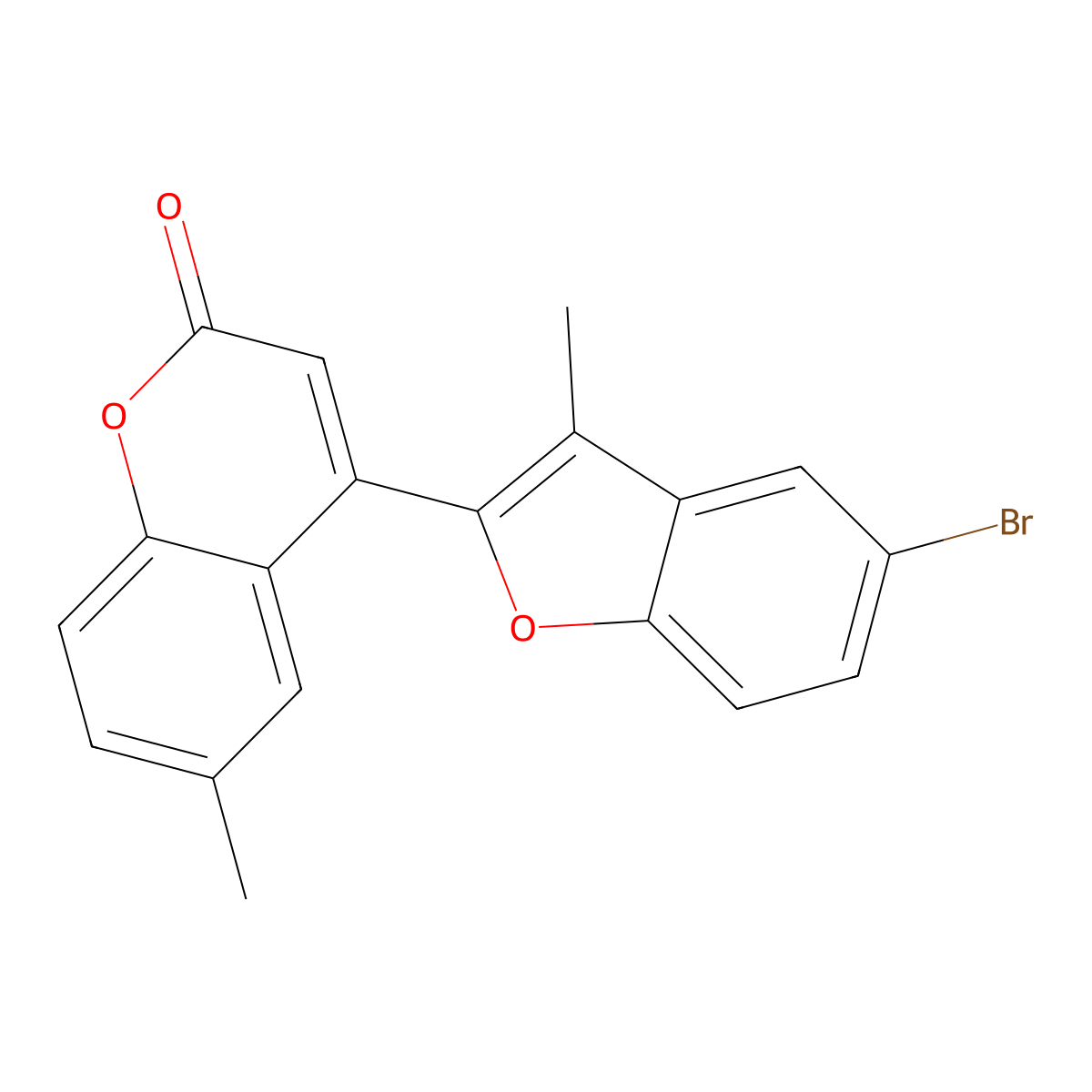 4-(5-bromo-3-methyl-1-benzofuran-2-yl)-6-methyl-2H-chromen-2-one molecular structure, CAS 843624-92-0