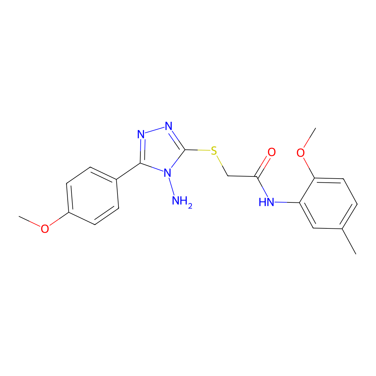 2-{[4-amino-5-(4-methoxyphenyl)-4H-1,2,4-triazol-3-yl]sulfanyl}-N-(2-methoxy-5-methylphenyl)acetamide molecular structure, CAS 843625-19-4