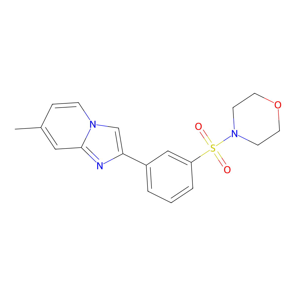 4-(3-{7-Methylimidazo[1,2-a]pyridin-2-yl}benzenesulfonyl)morpholine molecular structure, CAS 843625-48-9