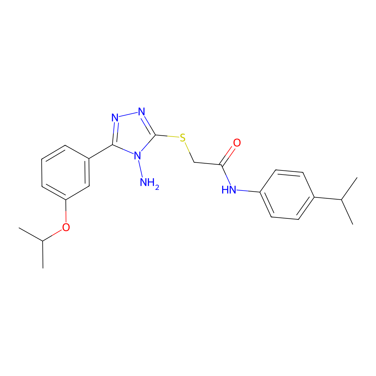 2-{4-amino-5-[3-(methylethoxy)phenyl](1,2,4-triazol-3-ylthio)}-N-[4-(methyleth yl)phenyl]acetamide molecular structure, CAS 843625-75-2