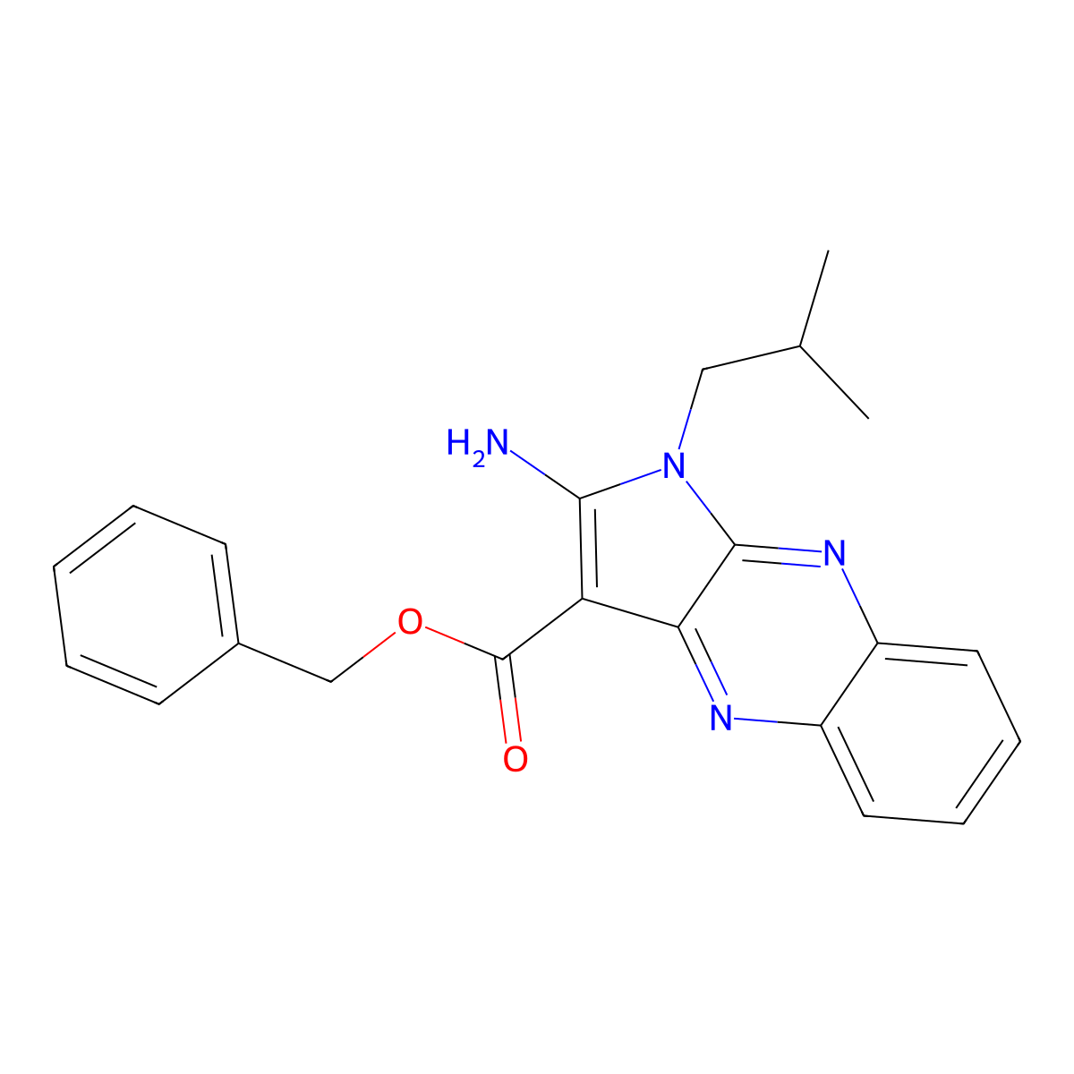 benzyl 2-amino-1-isobutyl-1H-pyrrolo[2,3-b]quinoxaline-3-carboxylate molecular structure, CAS 843627-93-0