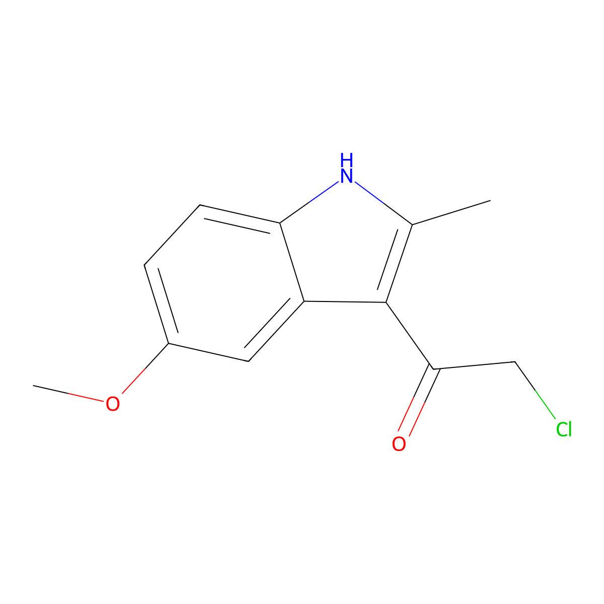 2-chloro-1-(5-methoxy-2-methyl-1H-indol-3-yl)ethan-1-one molecular structure, CAS 843628-76-2