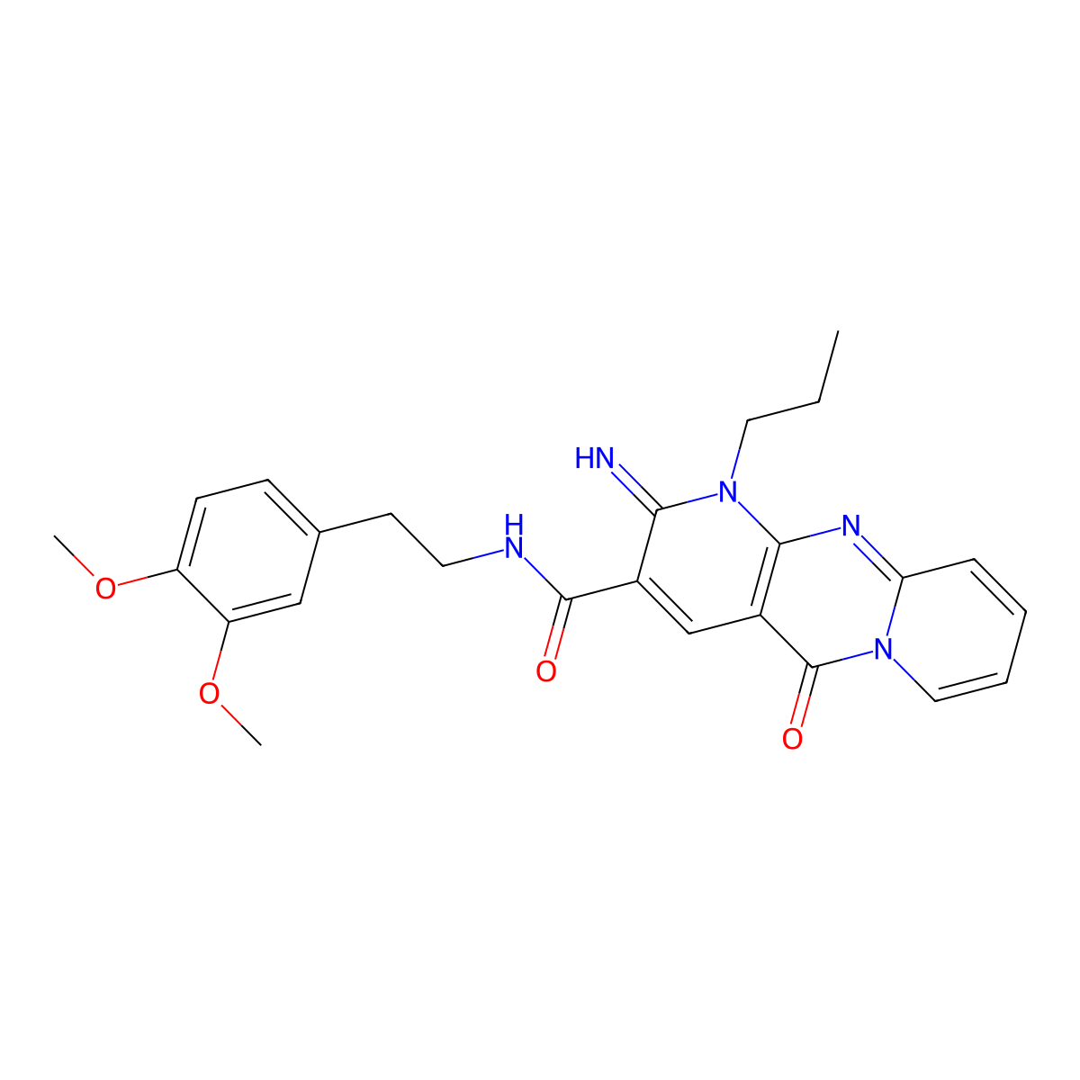 N~3~-(3,4-dimethoxyphenethyl)-2-imino-5-oxo-1-propyl-1,5-dihydro-2H-dipyrido[1,2-a:2,3-d]pyrimidine-3-carboxamide molecular structure, CAS 843628-89-7