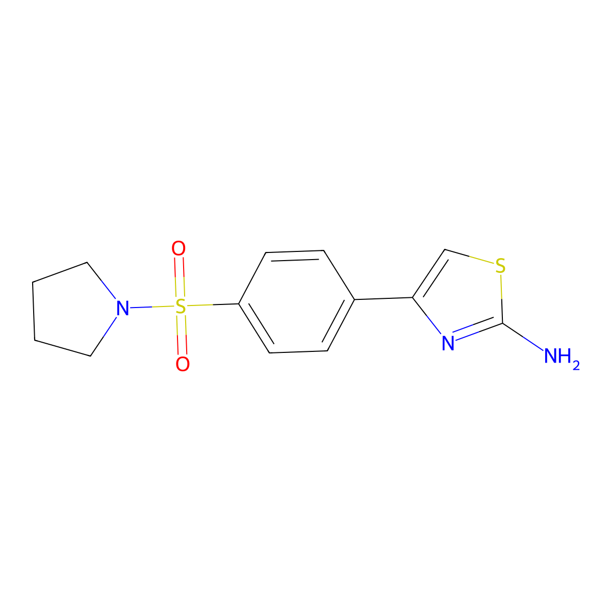 4-(4-(Pyrrolidin-1-ylsulfonyl)phenyl)thiazol-2-amine molecular structure, CAS 843629-28-7