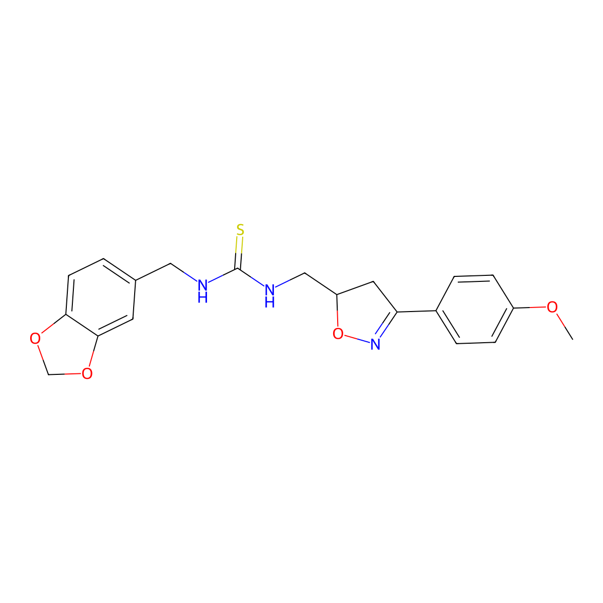 1-(1,3-Benzodioxol-5-ylmethyl)-3-{[3-(4-methoxyphenyl)-4,5-dihydro-1,2-oxazol-5-yl]methyl}thiourea molecular structure, CAS 843629-53-8