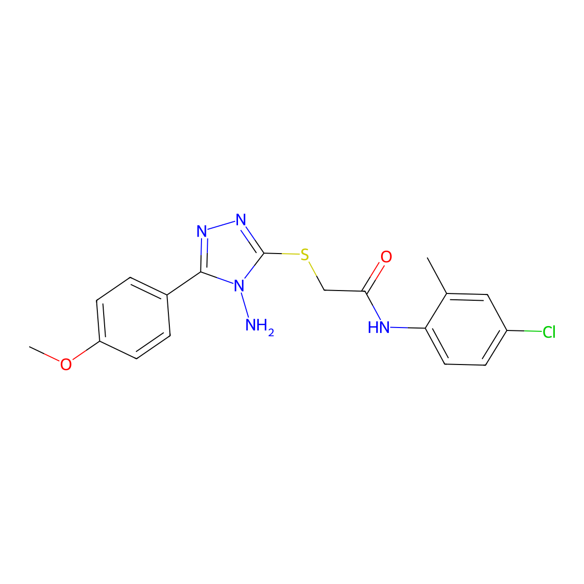 2-{[4-amino-5-(4-methoxyphenyl)-4H-1,2,4-triazol-3-yl]sulfanyl}-N-(4-chloro-2-methylphenyl)acetamide molecular structure, CAS 843630-69-3