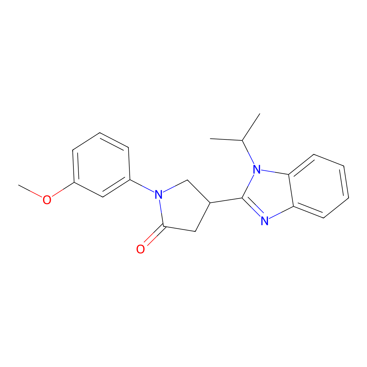1-(3-Methoxyphenyl)-4-(1-propan-2-ylbenzimidazol-2-yl)pyrrolidin-2-one molecular structure, CAS 843630-94-4