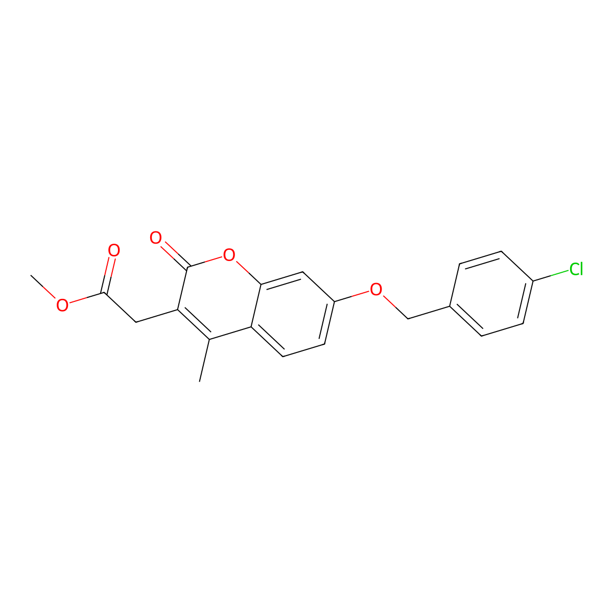 methyl {7-[(4-chlorobenzyl)oxy]-4-methyl-2-oxo-2H-chromen-3-yl}acetate molecular structure, CAS 843632-97-3