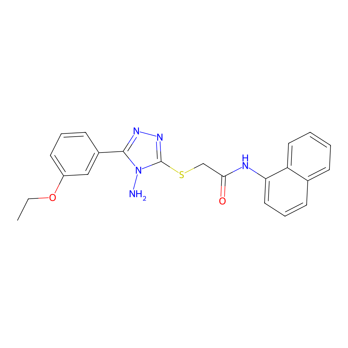 2-{[4-amino-5-(3-ethoxyphenyl)-4H-1,2,4-triazol-3-yl]sulfanyl}-N-(naphthalen-1-yl)acetamide molecular structure, CAS 843633-66-9