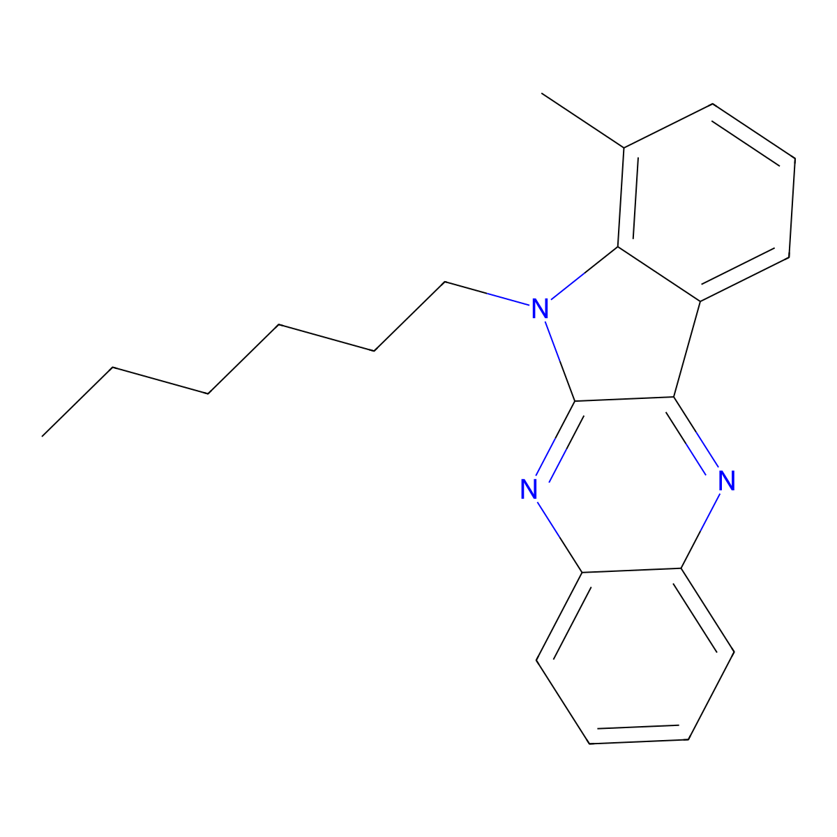 5-Hexyl-4-methylindolo[2,3-b]quinoxaline molecular structure, CAS 843635-69-8