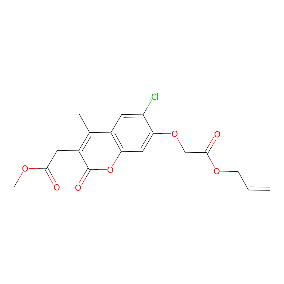 methyl {7-[2-(allyloxy)-2-oxoethoxy]-6-chloro-4-methyl-2-oxo-2H-chromen-3-yl}acetate molecular structure, CAS 843635-89-2