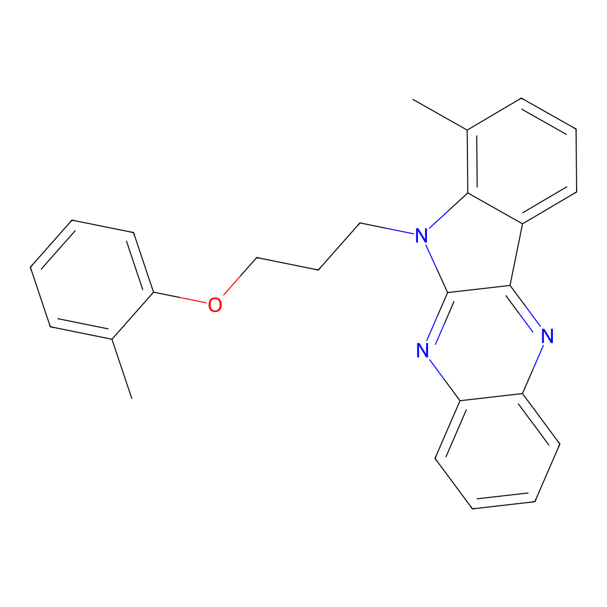 7-methyl-6-[3-(2-methylphenoxy)propyl]-6H-indolo[2,3-b]quinoxaline molecular structure, CAS 843637-18-3