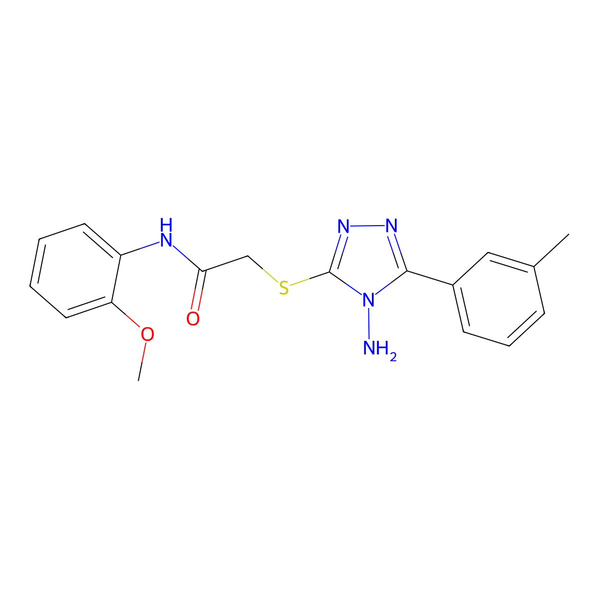 2-{[4-amino-5-(3-methylphenyl)-4H-1,2,4-triazol-3-yl]sulfanyl}-N-(2-methoxyphenyl)acetamide molecular structure, CAS 843637-26-3