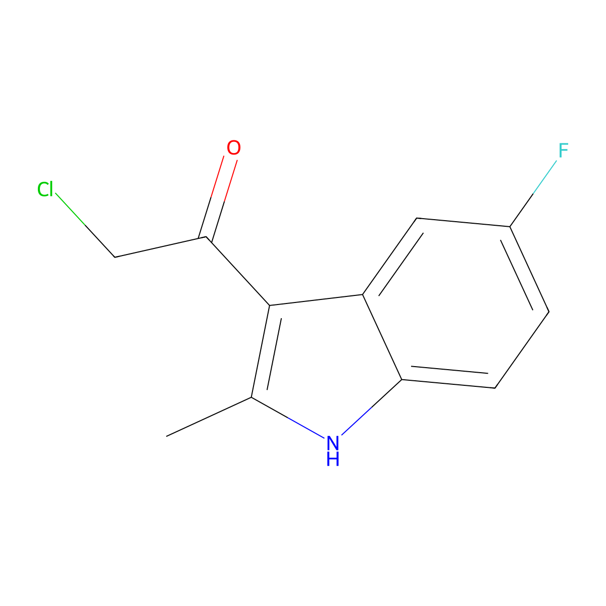 2-chloro-1-(5-fluoro-2-methyl-1H-indol-3-yl)ethanone molecular structure, CAS 843638-28-8