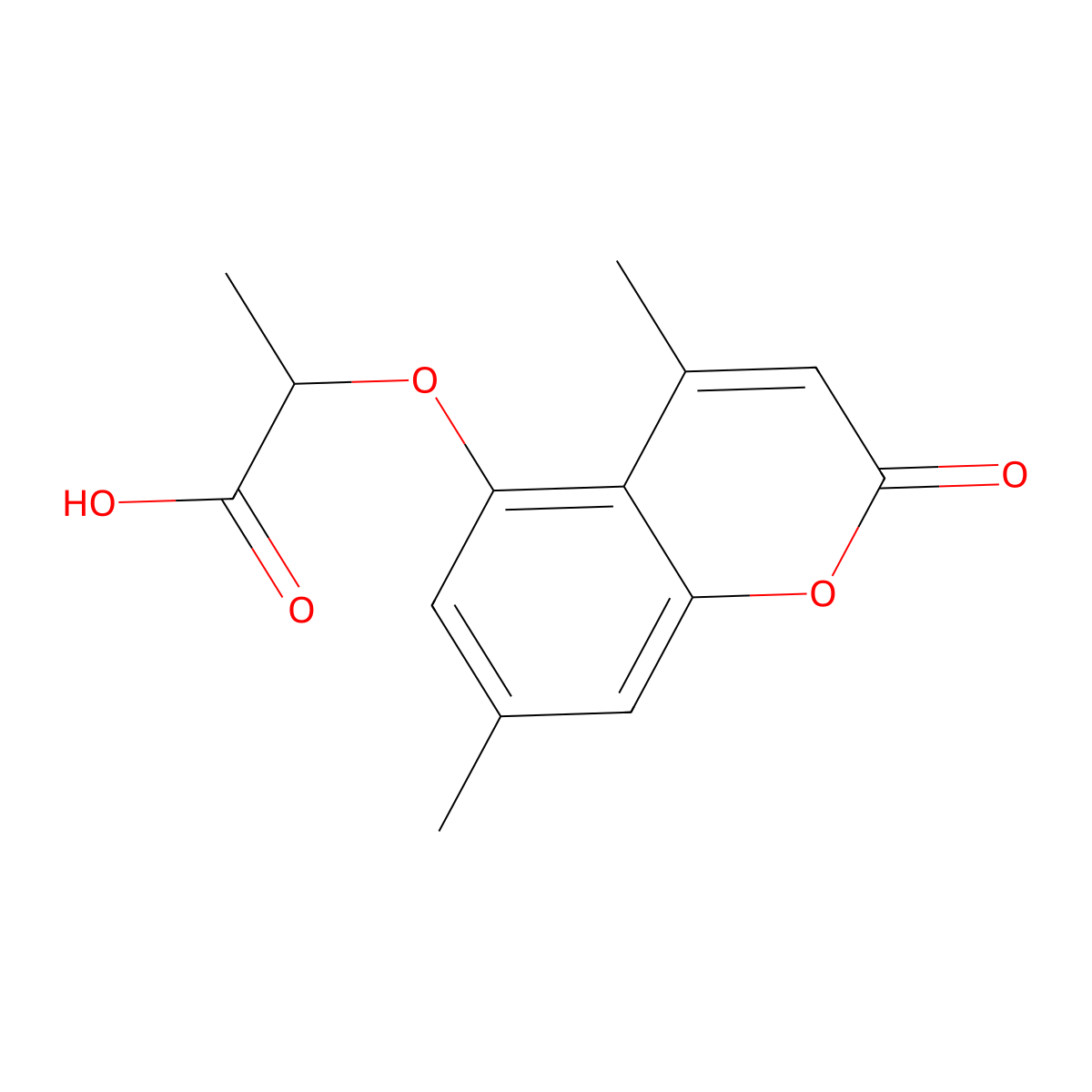 2-[(4,7-dimethyl-2-oxo-2H-chromen-5-yl)oxy]propanoic acid molecular structure, CAS 843638-34-6