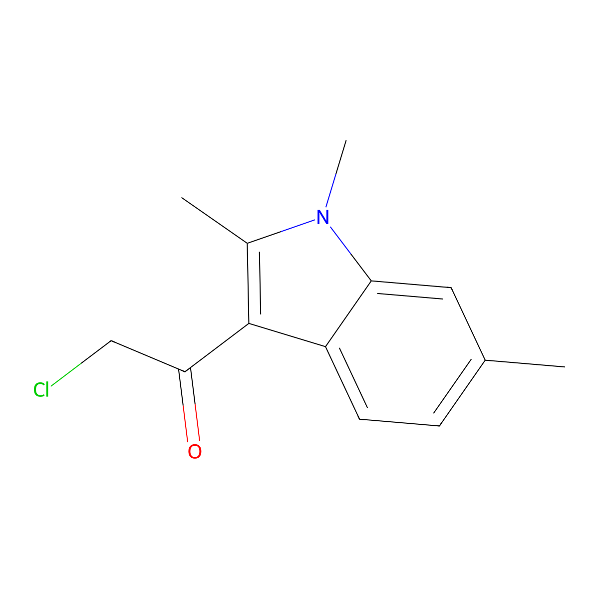 2-Chloro-1-(1,2,6-trimethyl-1H-indol-3-yl)-ethanone molecular structure, CAS 843638-37-9