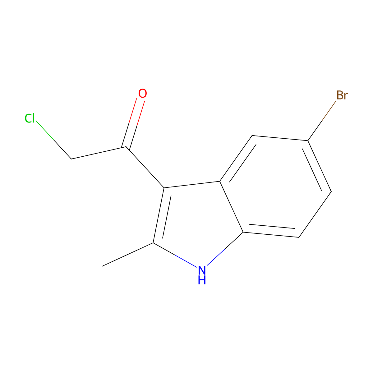 1-(5-bromo-2-methyl-1H-indol-3-yl)-2-chloroethan-1-one molecular structure, CAS 843638-48-2