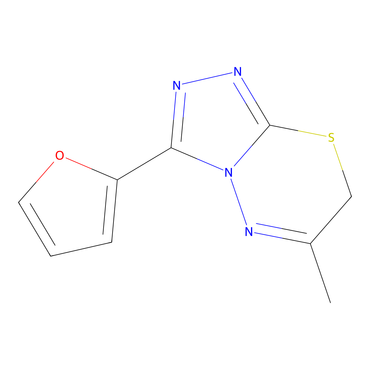 3-(2-furyl)-6-methyl-7H-[1,2,4]triazolo[3,4-b][1,3,4]thiadiazine molecular structure, CAS 843638-54-0