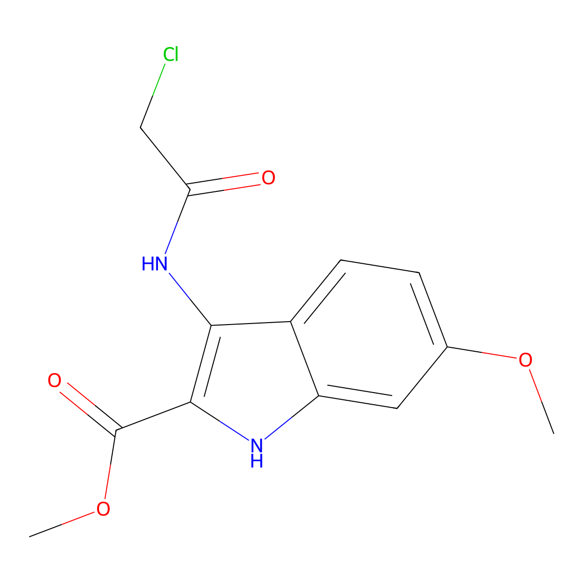 methyl 3-[(chloroacetyl)amino]-6-methoxy-1H-indole-2-carboxylate molecular structure, CAS 843638-66-4