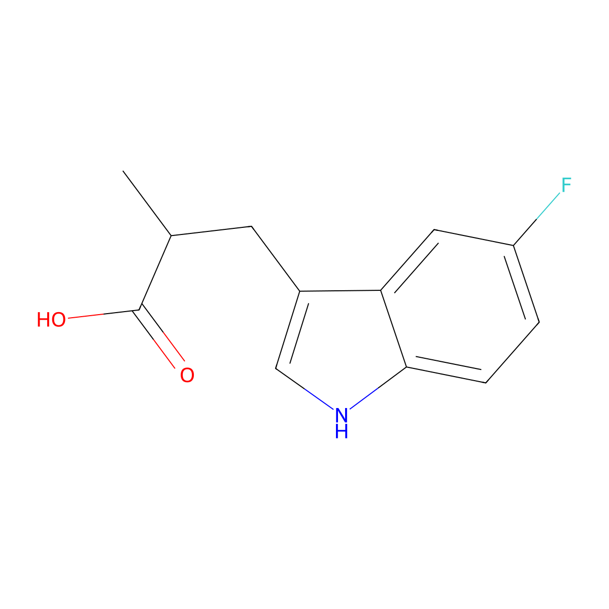 3-(5-fluoro-1H-indol-3-yl)-2-methylpropanoic acid molecular structure, CAS 843652-71-1