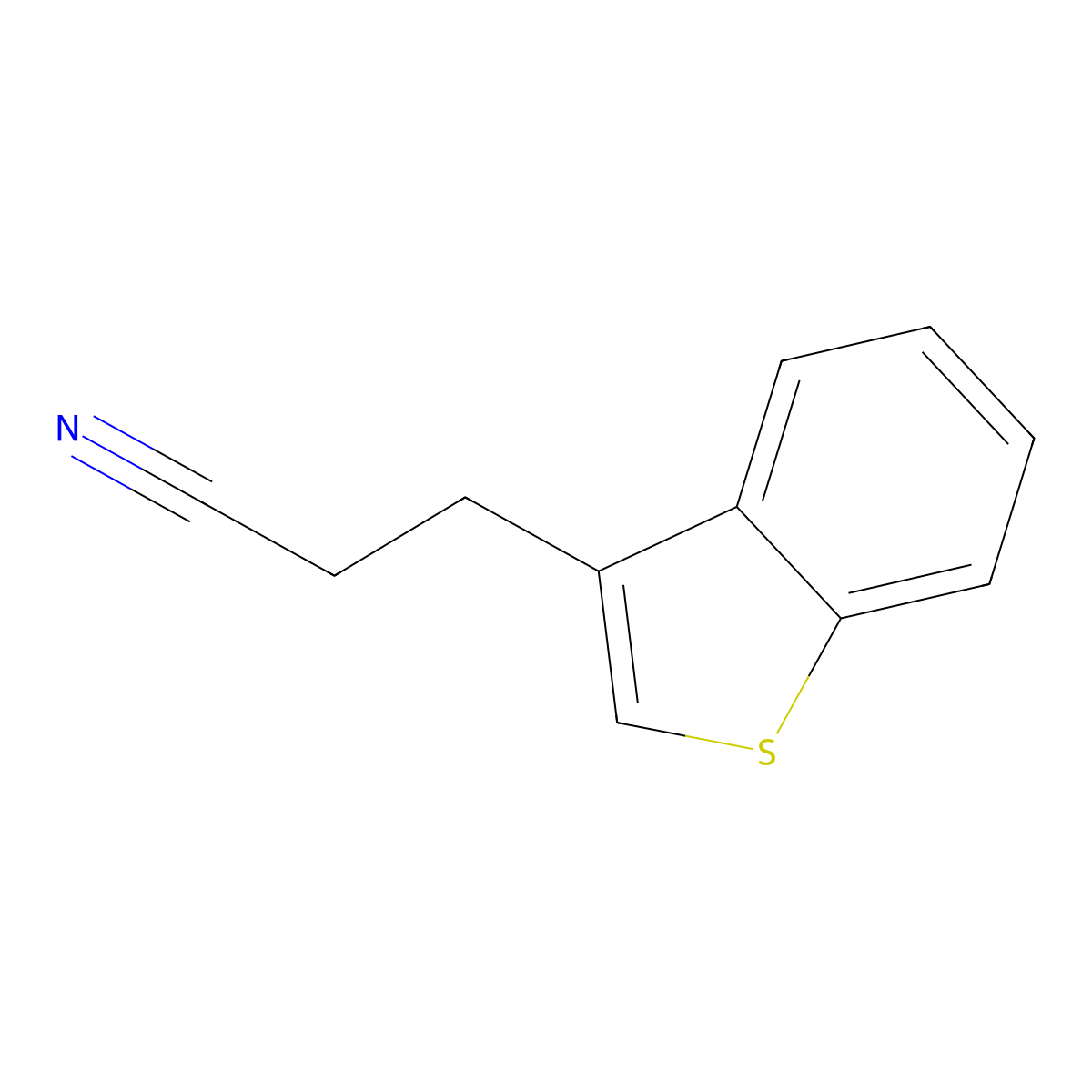3-(Benzo[b]thiophen-3-yl)propanenitrile molecular structure, CAS 843652-83-5