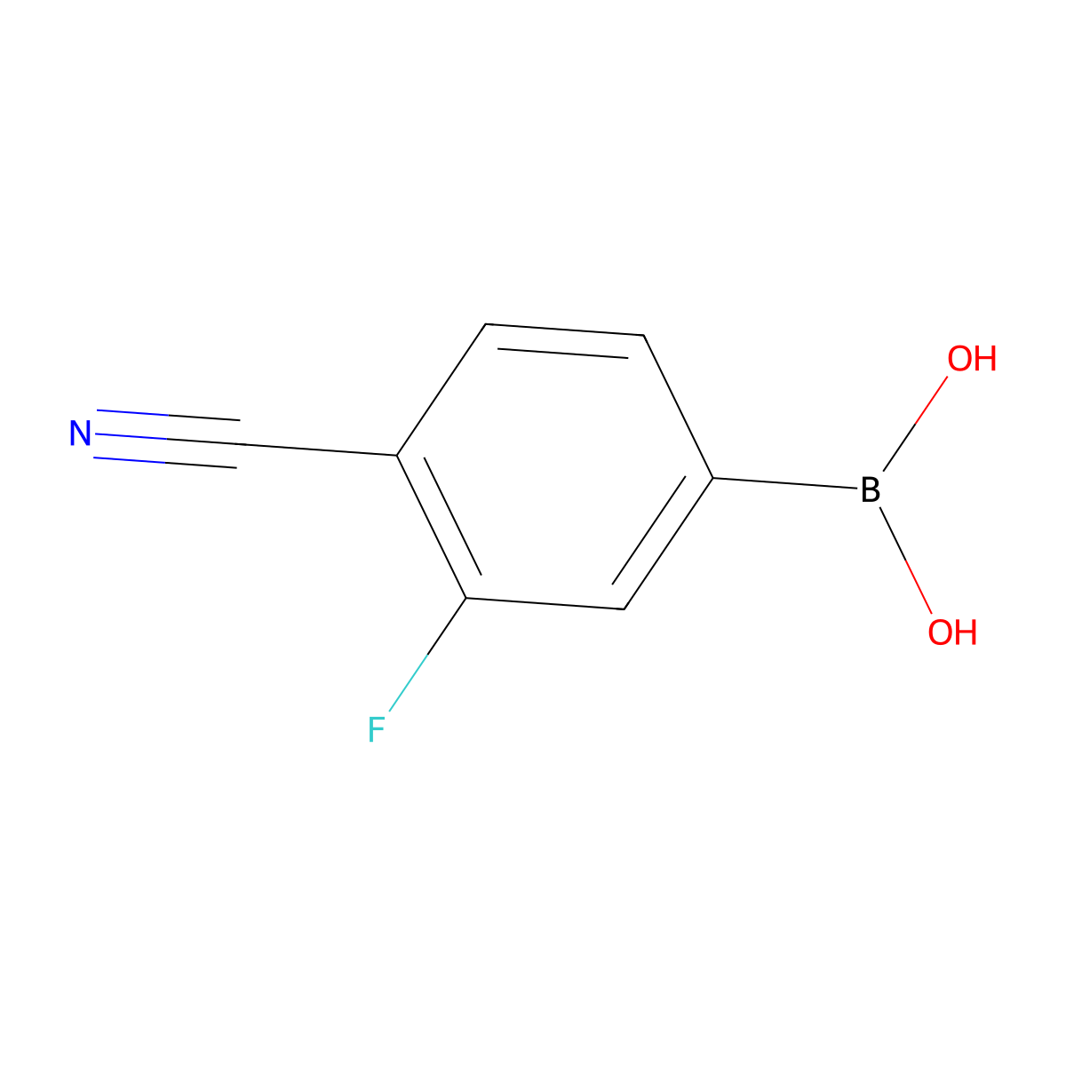 (4-Cyano-3-fluorophenyl)boronic acid molecular structure, CAS 843663-18-3