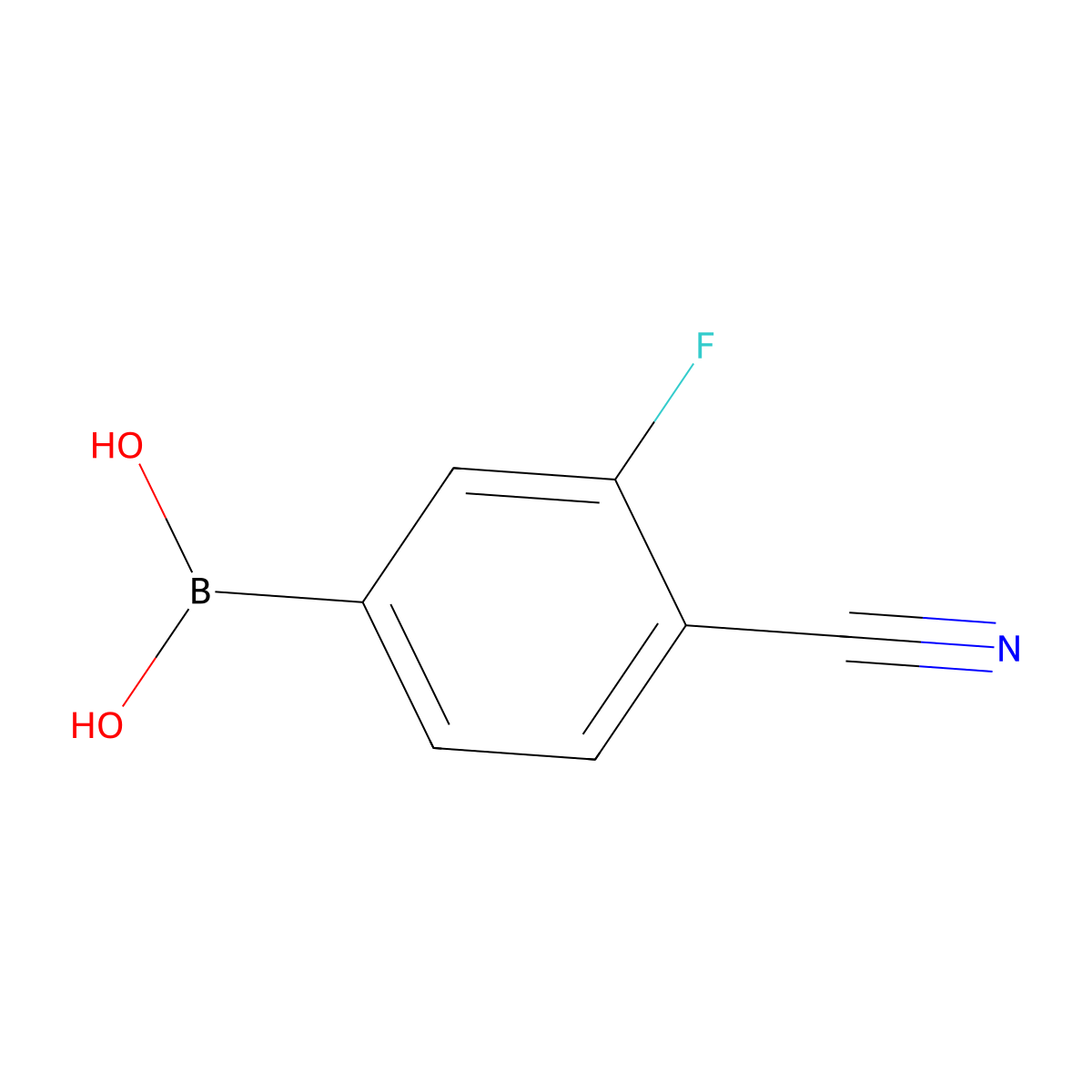 (4-Cyano-3-fluorophenyl)boronic acid molecular structure, CAS 843663-18-3