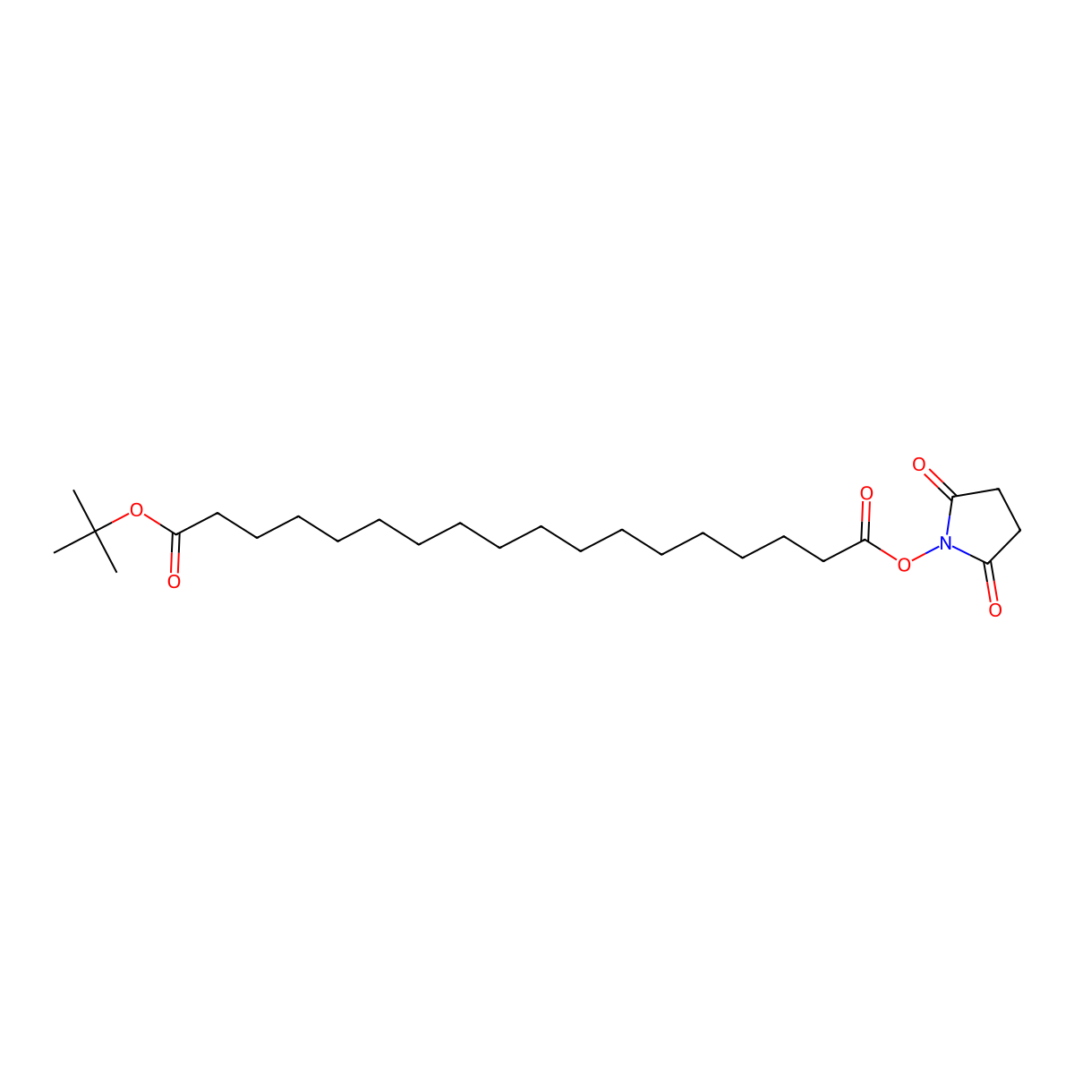 1-tert-Butyl 18-(2,5-dioxopyrrolidin-1-yl) octadecanedioate molecular structure, CAS 843666-34-2