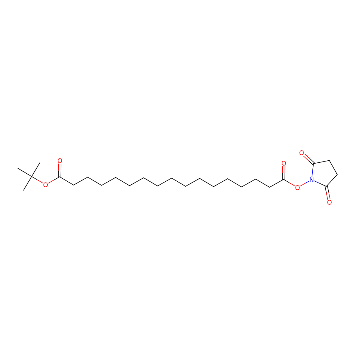 1-tert-Butyl 17-(2,5-dioxopyrrolidin-1-yl) heptadecanedioate molecular structure, CAS 843666-35-3
