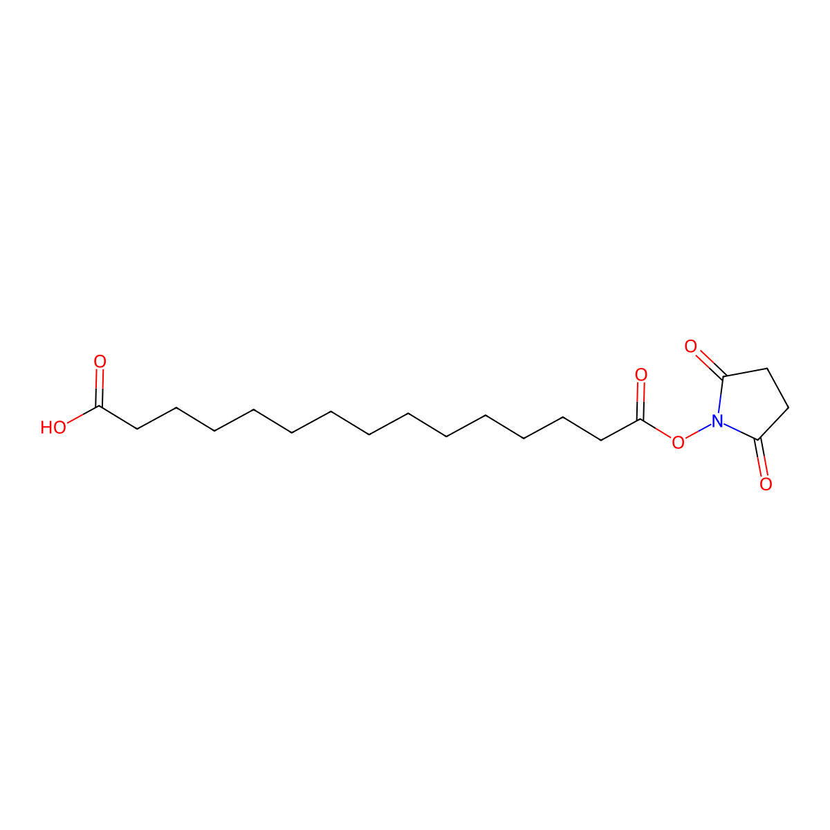 15-((2,5-Dioxopyrrolidin-1-yl)oxy)-15-oxopentadecanoic acid molecular structure, CAS 843666-36-4