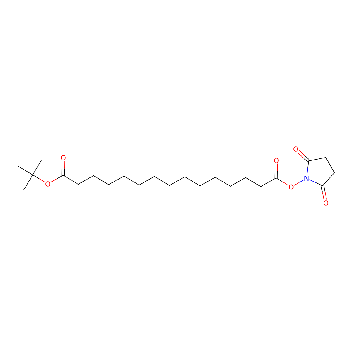 1-tert-Butyl 15-(2,5-dioxopyrrolidin-1-yl)pentadecanedioate molecular structure, CAS 843666-37-5