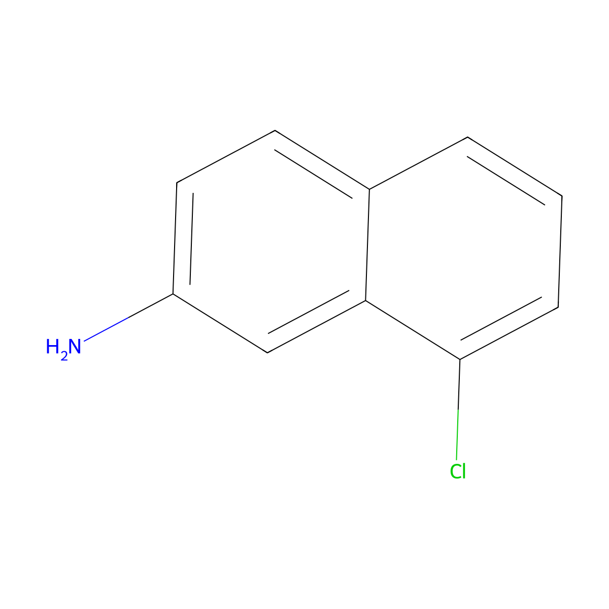 8-Chloronaphthalen-2-amine molecular structure, CAS 843669-39-6