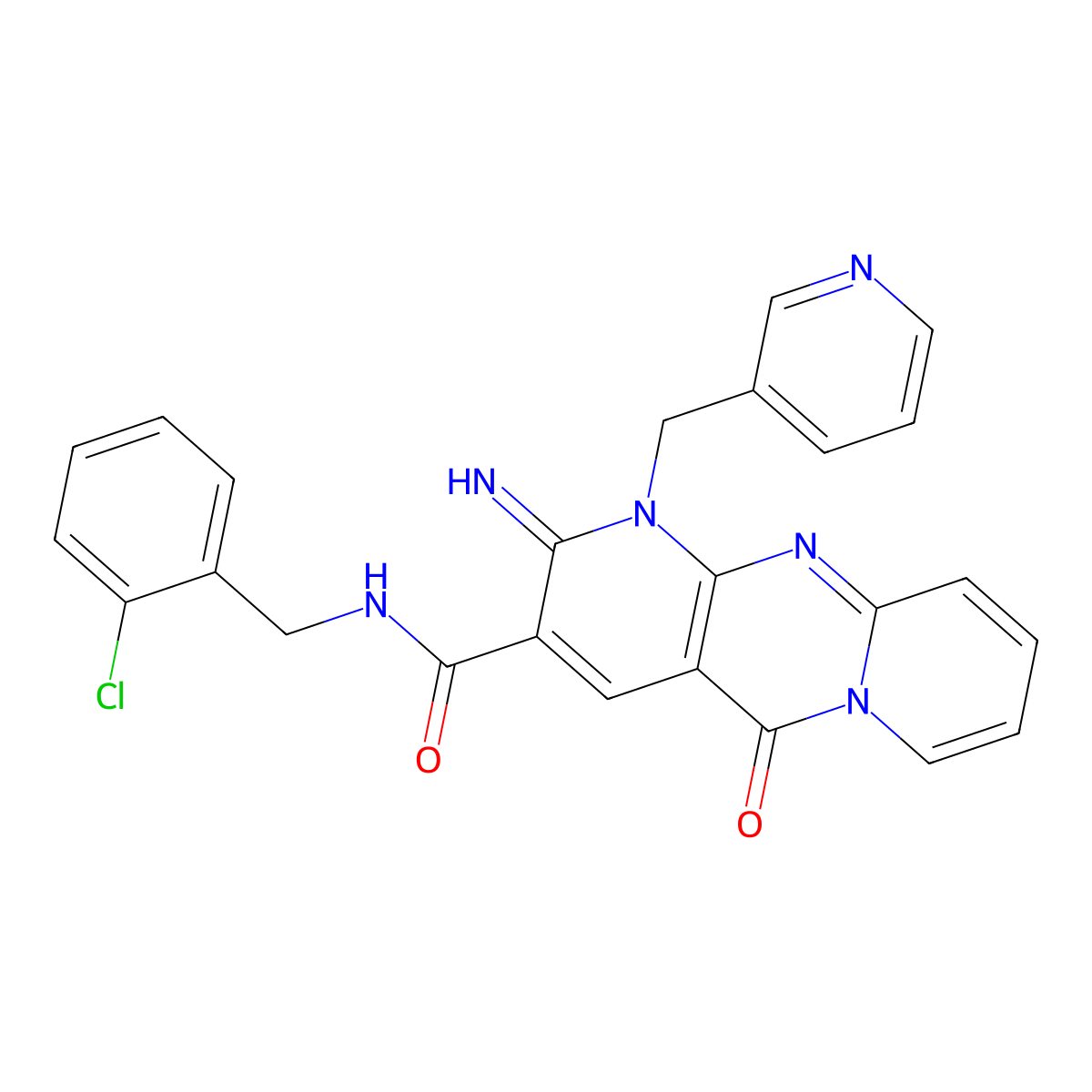 N-[(2-chlorophenyl)methyl][2-imino-5-oxo-1-(3-pyridylmethyl)(1,6-dihydropyridi no[1,2-a]pyridino[2,3-d]pyrimidin-3-yl)]carboxamide molecular structure, CAS 843669-67-0
