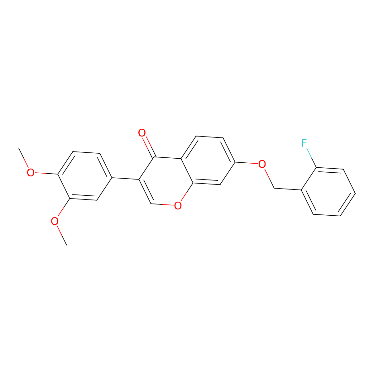 3-(3,4-Dimethoxyphenyl)-7-[(2-fluorophenyl)methoxy]chromen-4-one molecular structure, CAS 843671-13-6