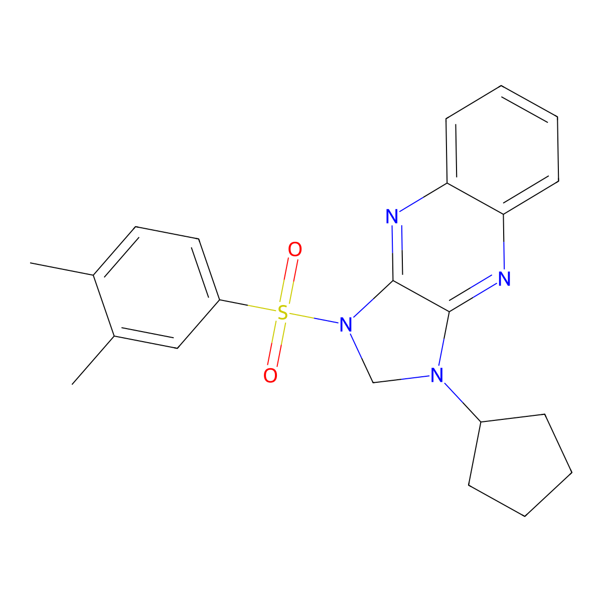 1-cyclopentyl-3-((3,4-dimethylphenyl)sulfonyl)-2,3-dihydro-1H-imidazo[4,5-b]quinoxaline molecular structure, CAS 843671-75-0