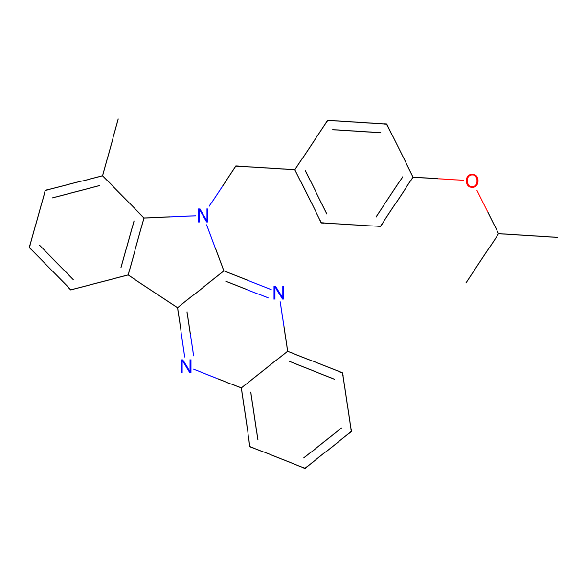 4-(Methylethoxy)-1-[(4-methylindolo[2,3-b]quinoxalin-5-yl)methyl]benzene molecular structure, CAS 843672-63-9