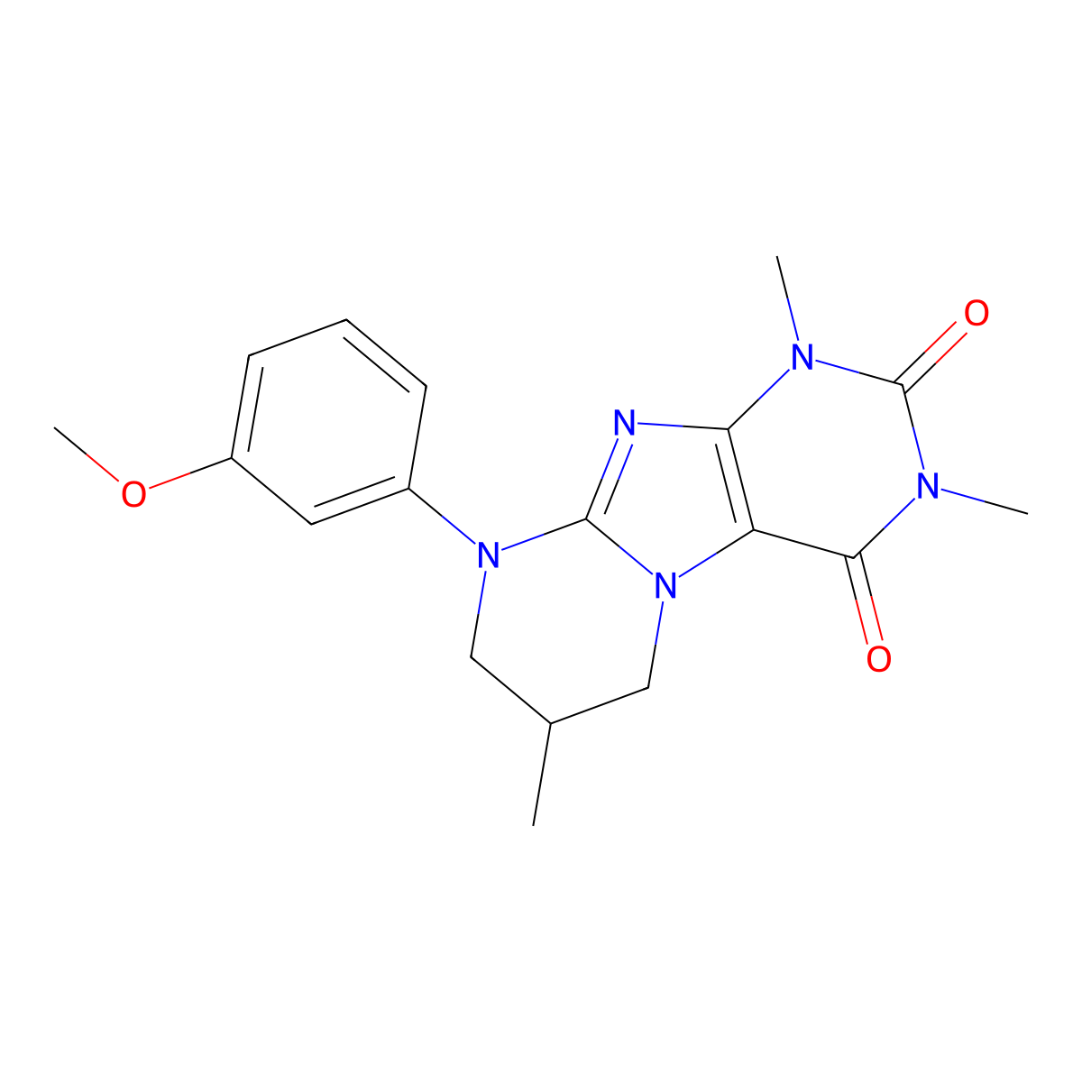 9-(3-methoxyphenyl)-1,3,7-trimethyl-7,8-dihydro-6H-purino[7,8-a]pyrimidine-2,4-dione molecular structure, CAS 843672-88-8