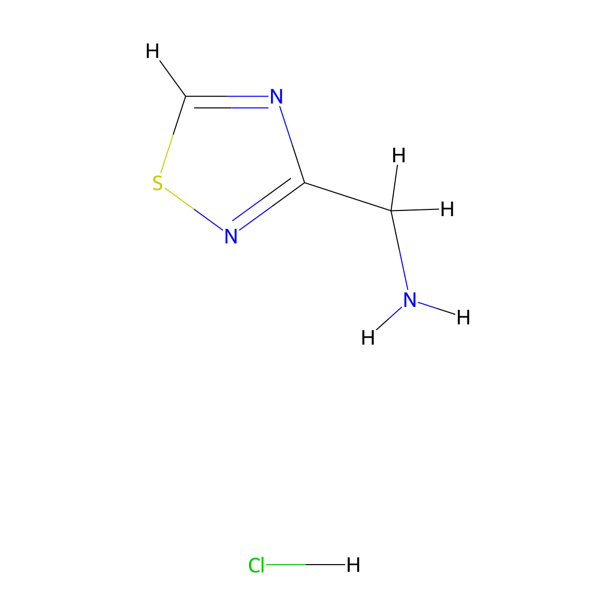 1-(1,2,4-Thiadiazol-3-yl)methanamine hydrochloride molecular structure, CAS 843673-84-7