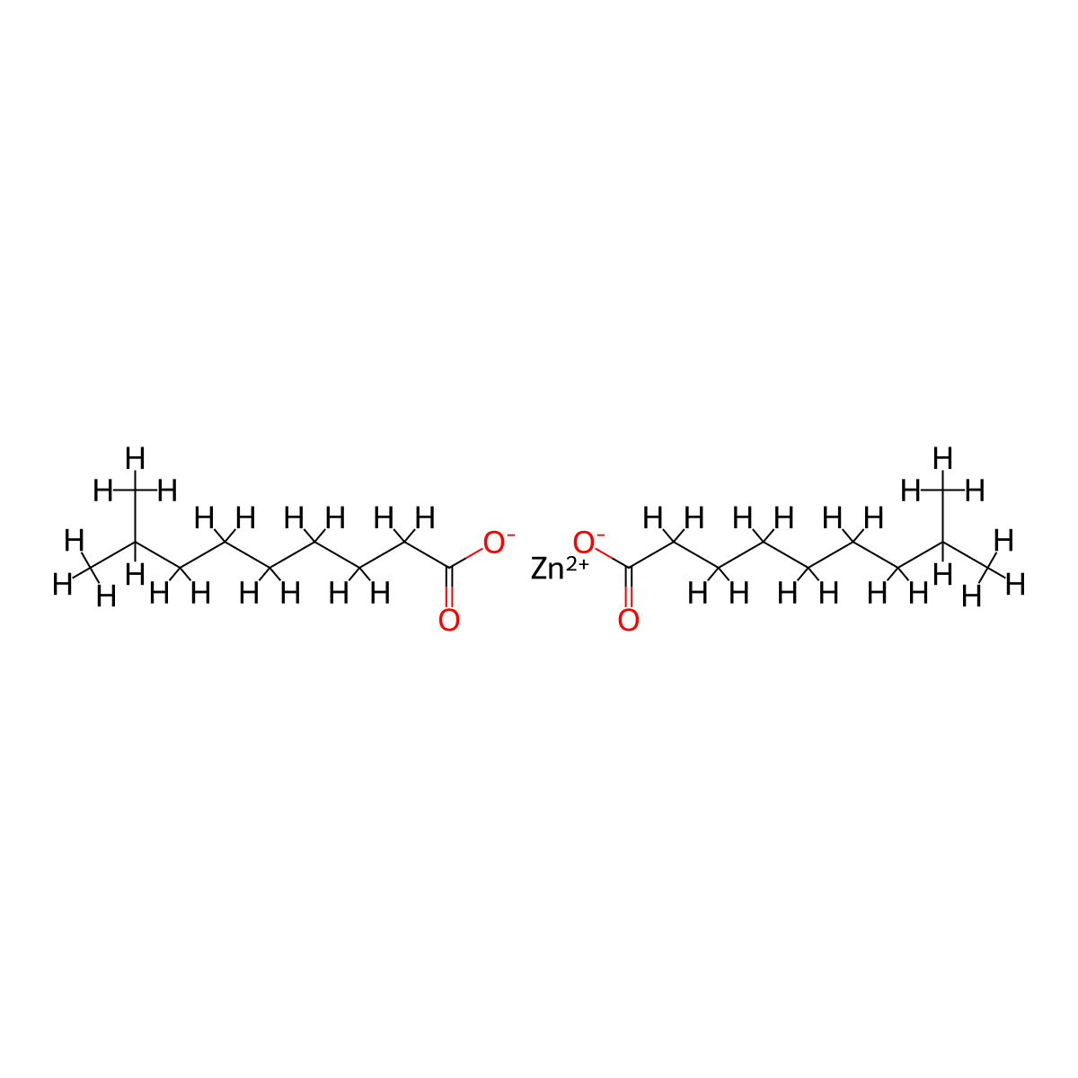 Zinc isodecanoate molecular structure, CAS 84370-79-6